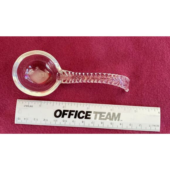 VTG Duncan Miller Canterbury Art Deco Spoon Clear Depression Glass Swirl Ladle - Picture 3 of 3